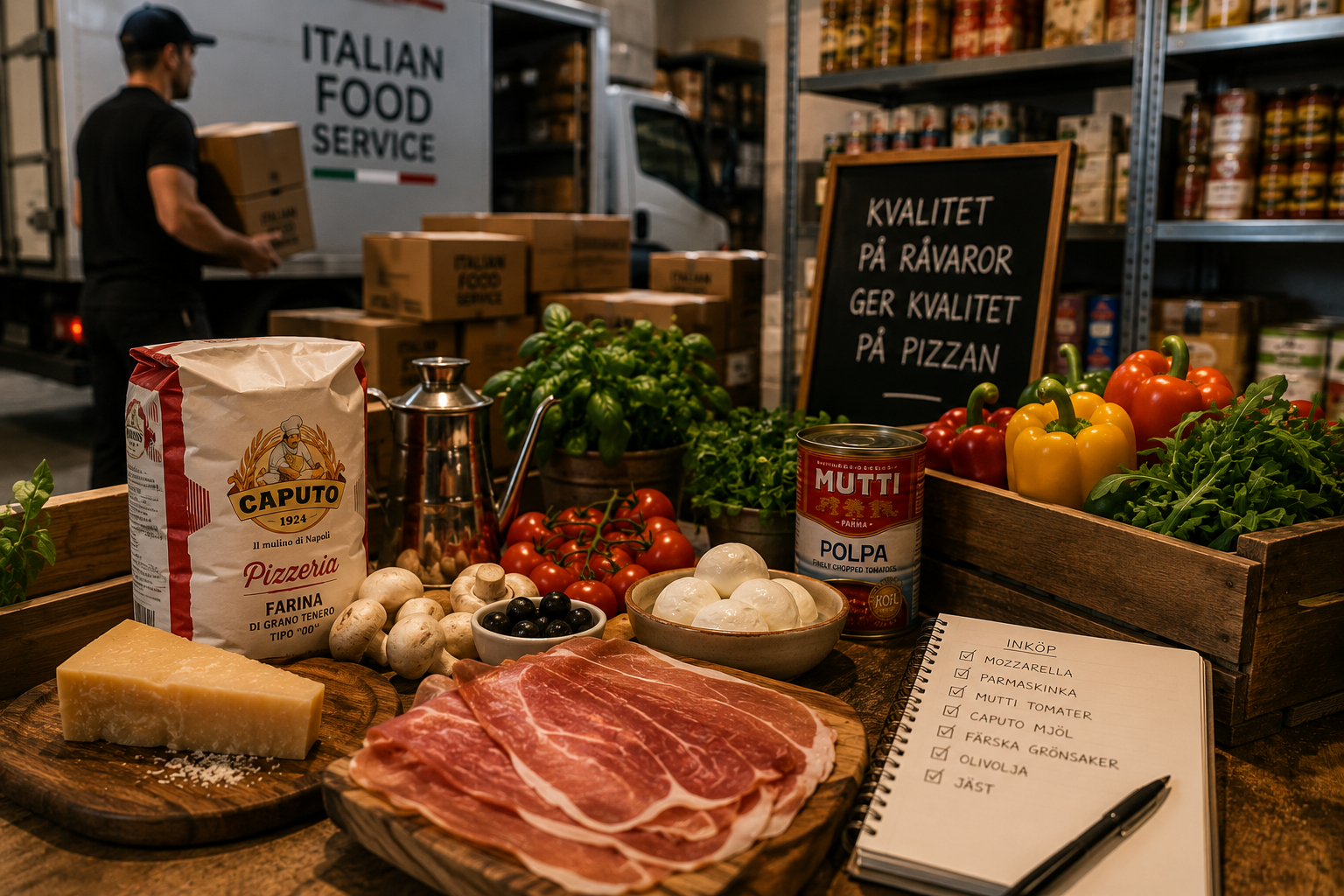 Råvaror och ingredienser i restaurangkök